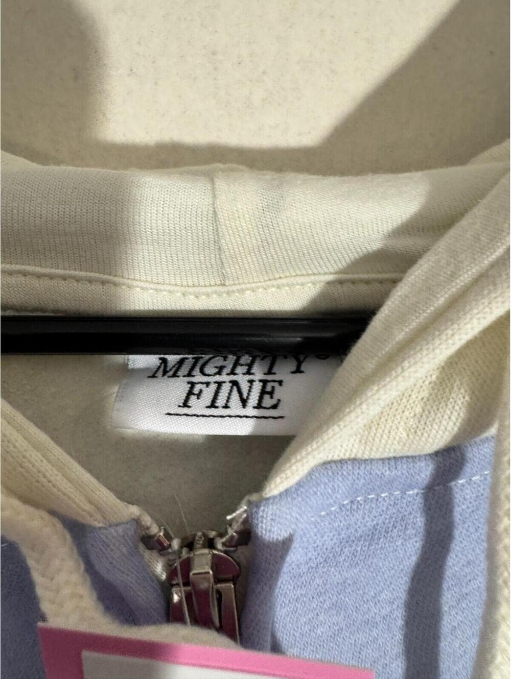 Mighty Fine Womens Leisure Zip-up Blue Striped Graphic Hoodie Sweatshirt 3X NWT - Picture 4 of 6